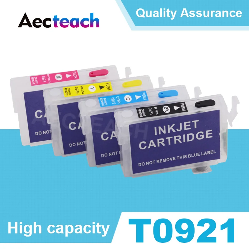 Многоразовый картридж Aecteach T0921 T0922 T0923 T0924 для принтеров Epson Stylus C91 CX4300 T27|Чернильные