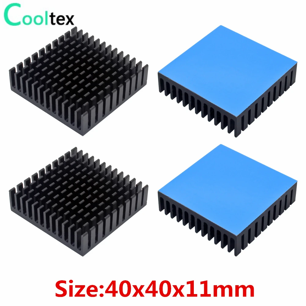 Dissipador de Alumínio para Chip Eletrônico ic Led Dissipador de Calor Radiador Refrigerador Tap Condutiva Térmica Pcs 40x40x11 mm