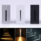 Настенные светильники, встраивасветильник лампа для лестницы, коридора, спальни, коридора, носветильник освещение, цвет белыйчерныйсеребристый, 2 Вт