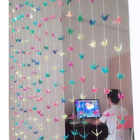 20pcs glitter colorful origami paper cranes garlands curtain folded birds for valentines day wedding baby shower party favors