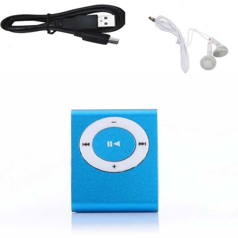 Портативный мини Mp3 музыкальный плеер Mp3 плеер Поддержка Micro TFCard слот USB MP3 S порт плеер USB порт с наушниками для Iphone - Цвет: Синий