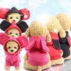 Теплая плотная одежда для домашних животных с большими ушами Мультяшные толстовки для маленьких и средних собак наряд для щенков четыре лапы одежда для домашних животных