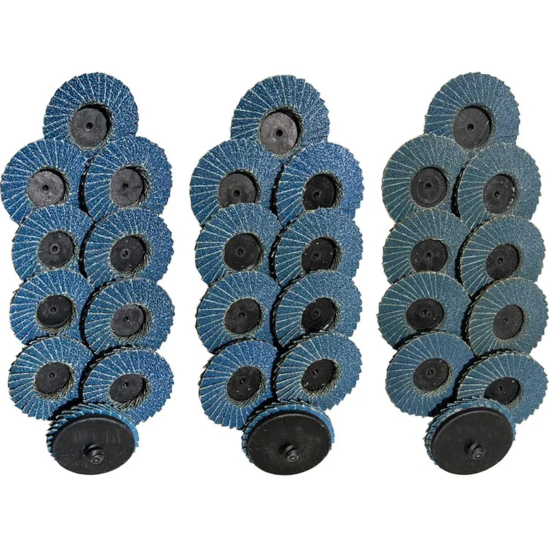 

30 PCS 2 Inch Quick Change Flap Disc 40/80/120 Grit Roloc Flap Discs Sanding Disc for Angle Grinder