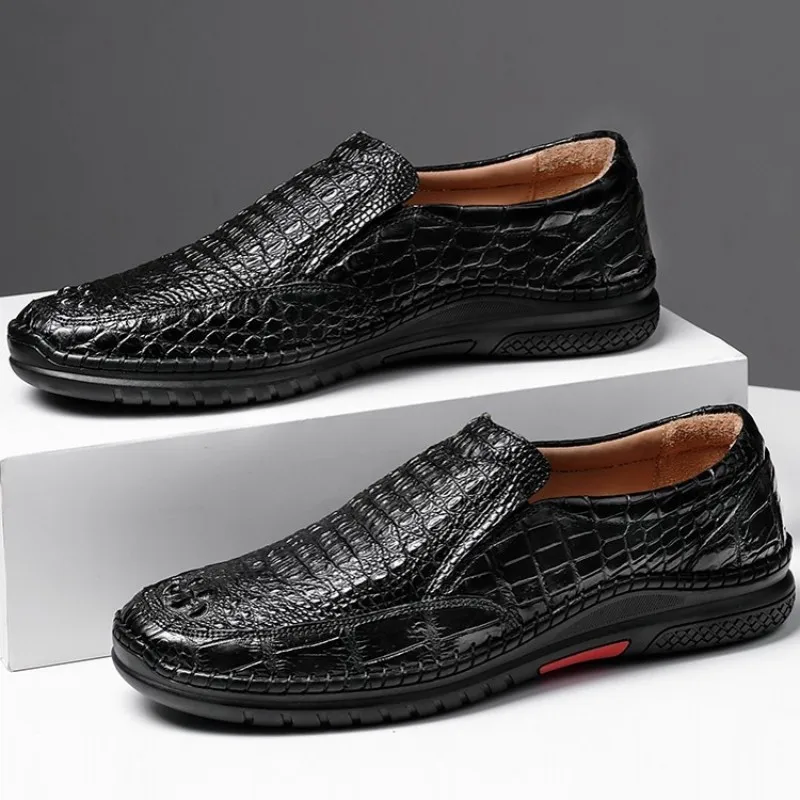 Туфли мужские из натуральной крокодиловой кожи роскошные деловые повседневные