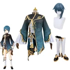 Аниме игра Genshin Impact XingQiu Оригинал Ver. Боевая униформа, великолепный костюм для косплея, Хэллоуин, парик Xingqiu, комплект обуви