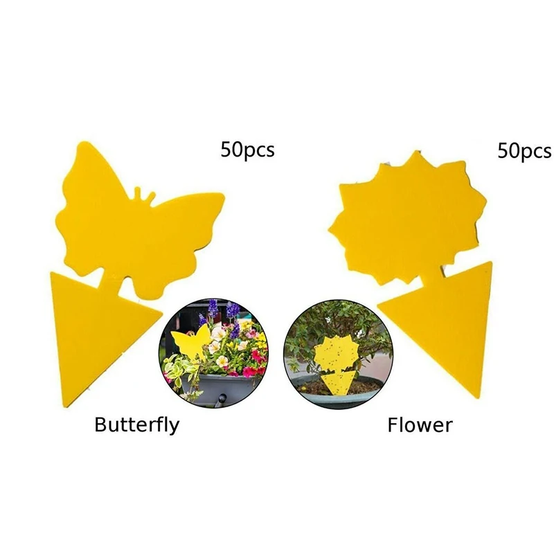 50 шт липкие ловушки для мух желтый обработки фруктов насекомых клей ловушка