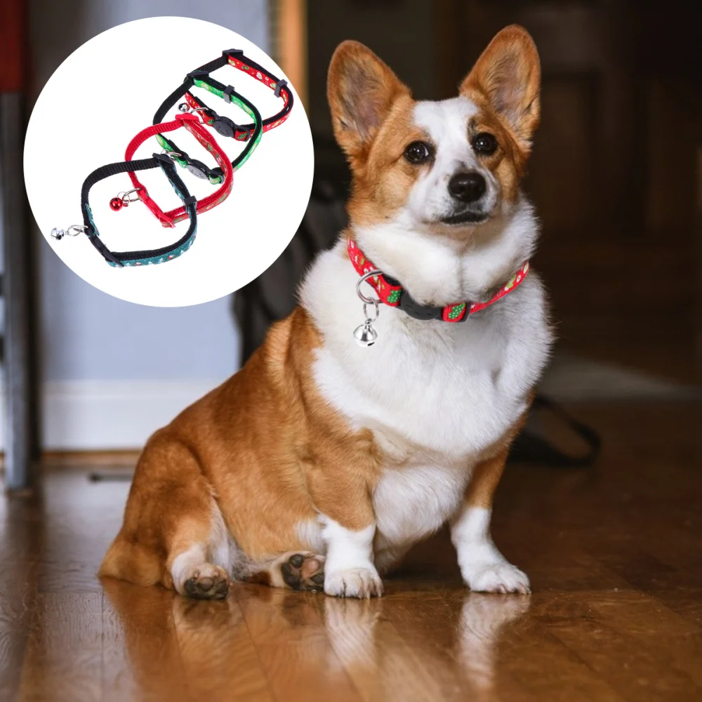 

4pcs Adjustable Fashionable Comfortable Necklace Xmas Elements Pattern Collar for Pet
