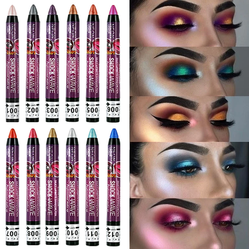 Перламутровые тени для век карандаш из шелкопряда стойкие водостойкие 12 цветов |