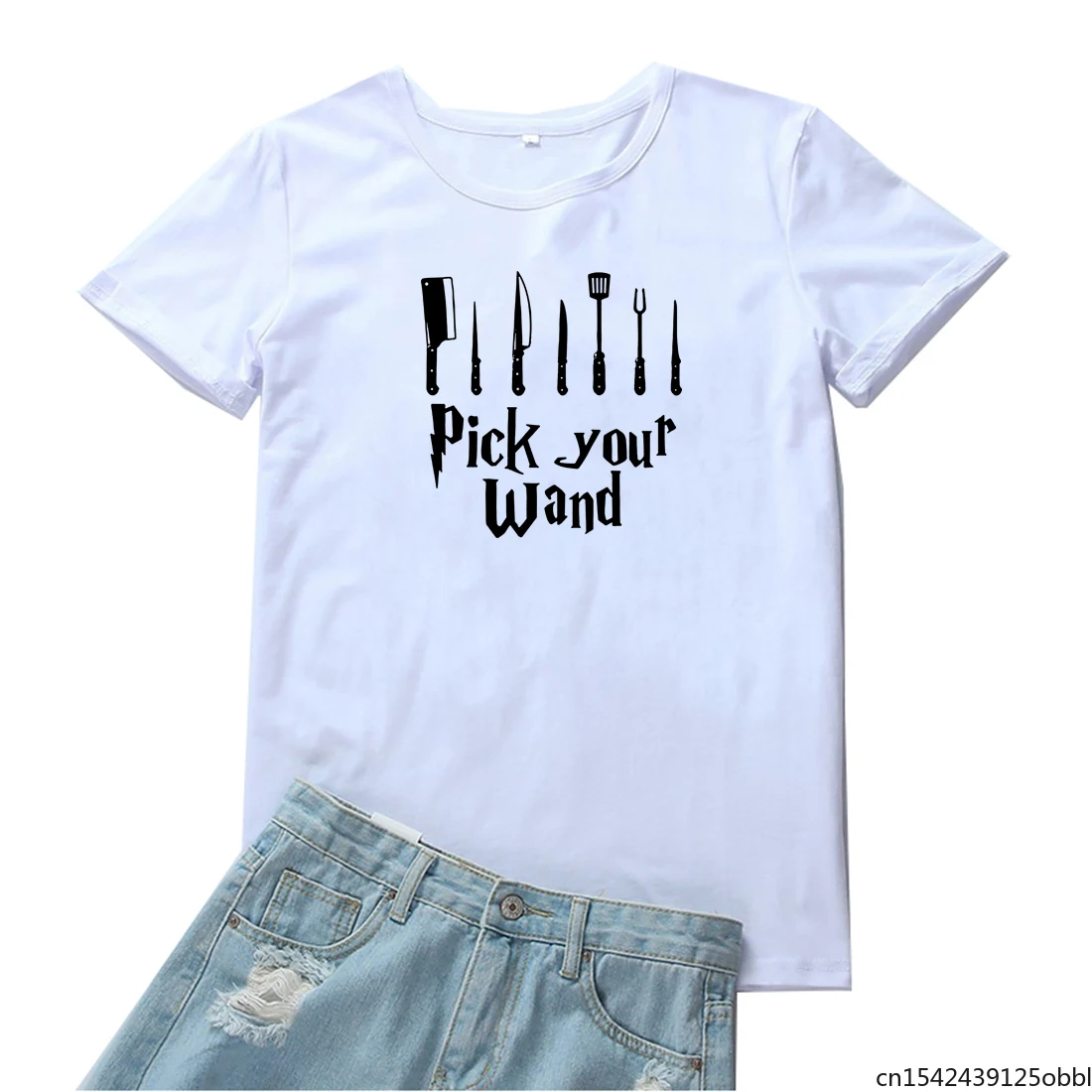 

Pick Your Wand O-Neck T Shirt Women Fashion Harajuku Black Tide Short Sleeves Tops