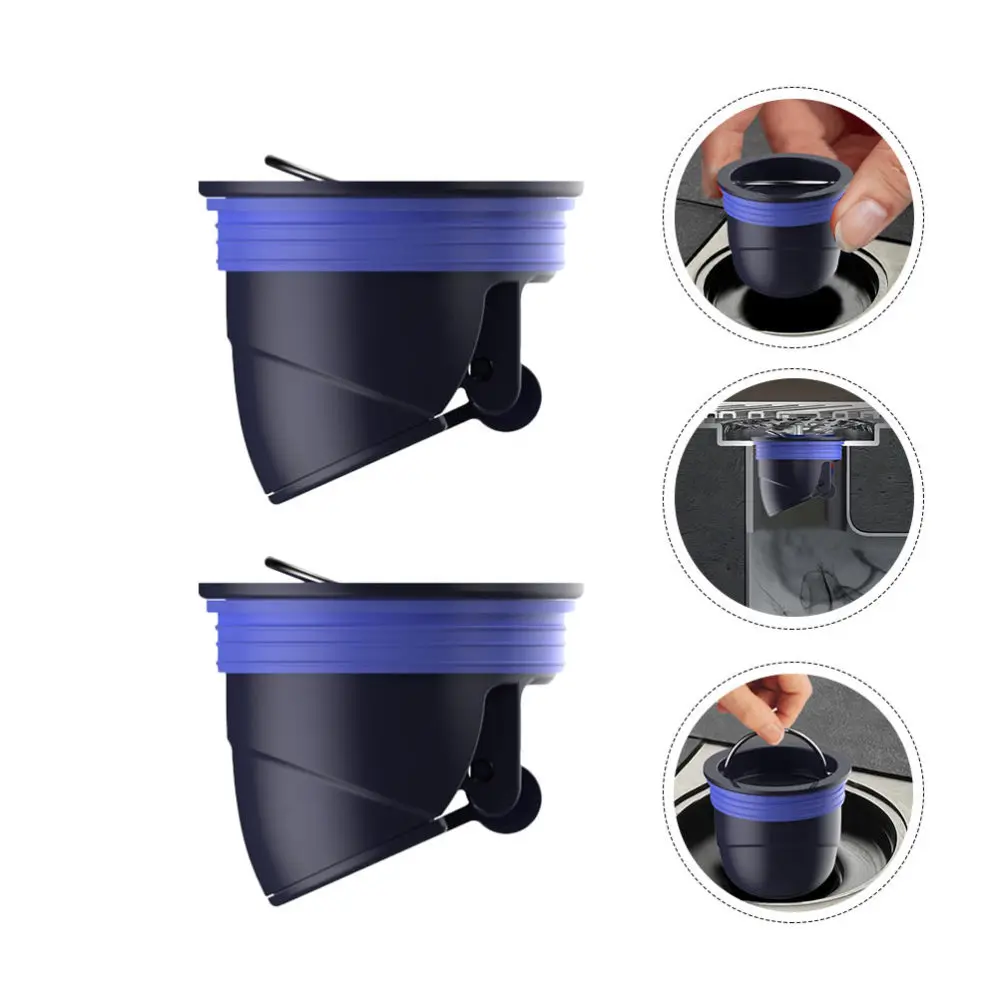 

2pcs Bathroom Floor Sink Draining Mesh Floor Drain Strainer for Home (Dark Blue)