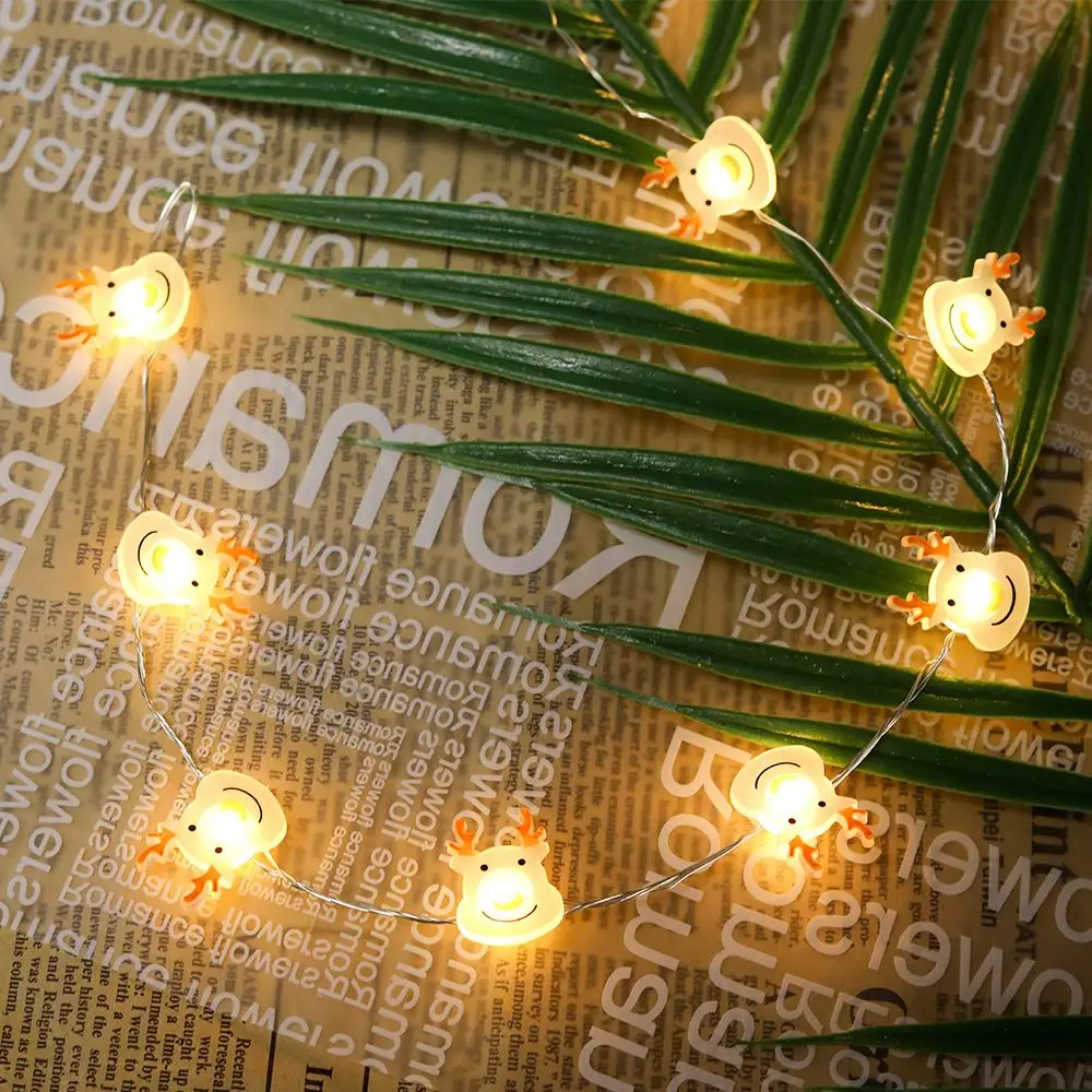 

Christmas Ornament String Lights Elk LED Decorative Fairy Light Battery Powered for Xmas Living Room Indoor Wedding Decorations