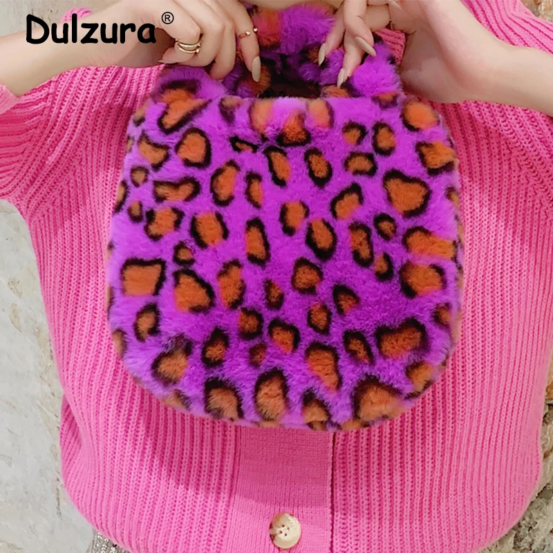 Милый Макарон карамельный цвет мини меховая сумка для женщин Зимняя мода милые