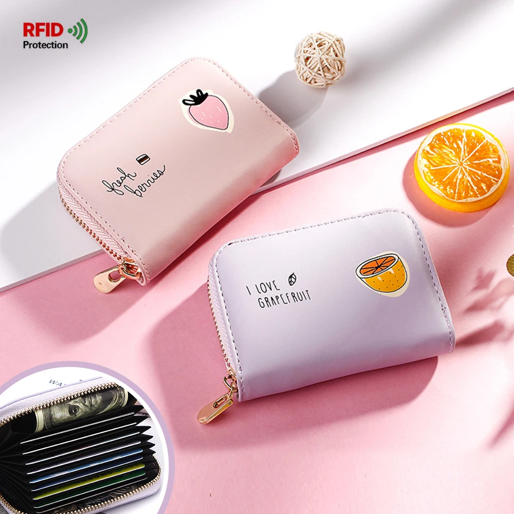 Фруктовая иллюстрация 11 держатель для карт девушка кошелек на молнии арбуз