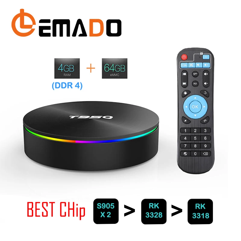 LEMADO T95Q S905 X2 ТВ-бокс 4 Гб DDR4 64 Гб Wifi Bluetooth H.264 Android 8,1 USB3.0 3D телеприставка 4K Smart tv Box для Android