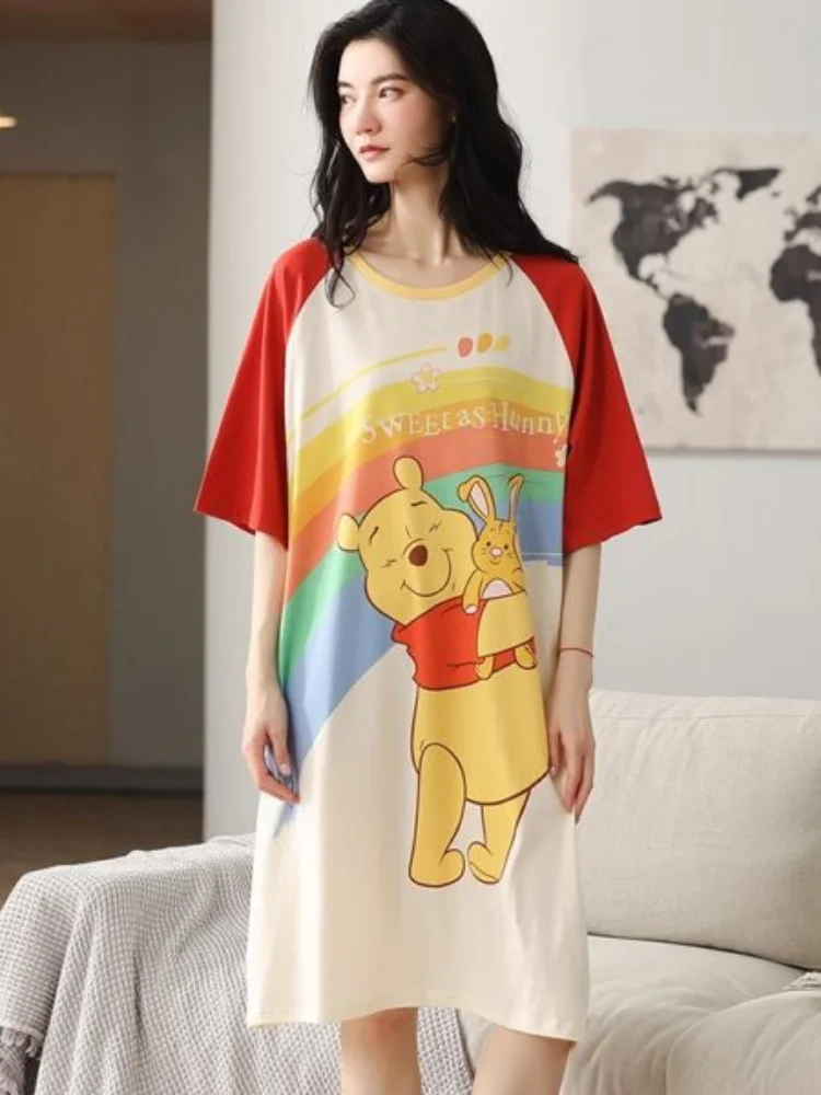 

Disney Summer pajama sets Donald Duck robes kawaii clothes casual nightgowns cartoon robe womens sleepwear sleep wears