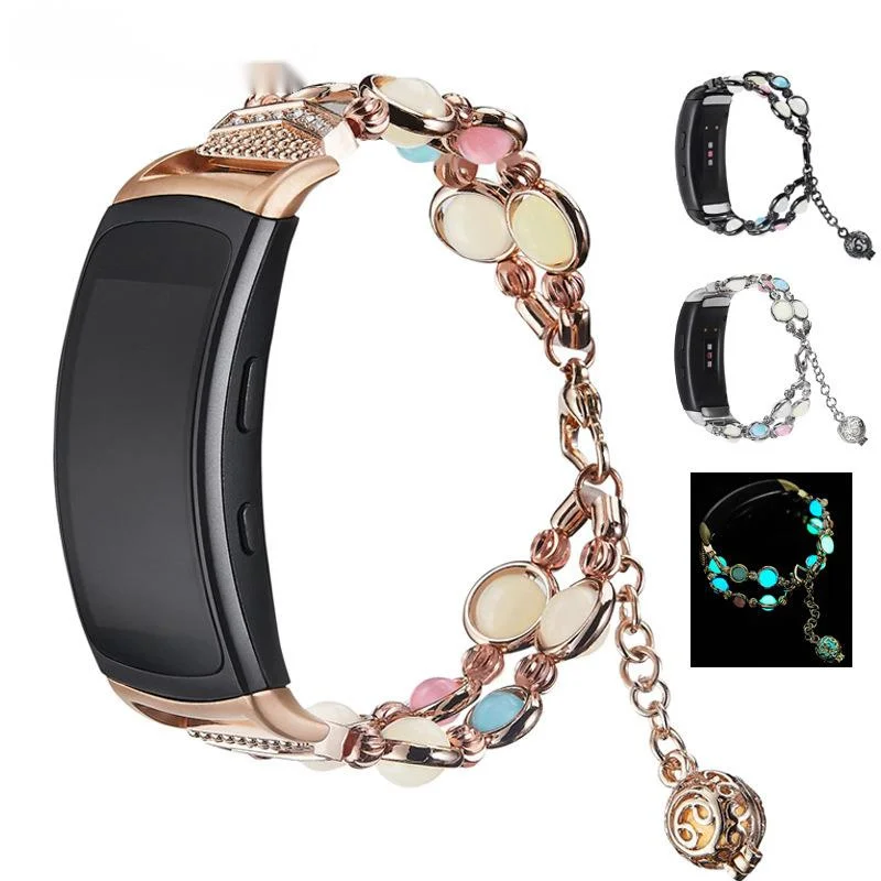 

3-color Durable Luminous Beads Strap Watchbands For Samsung Gear Fit2 Pro Replacement Bracelet Wristband Watch Accessories