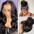 Парик женский из натуральных волос, длинные волнистые волосы, 13x4, 360, без клея