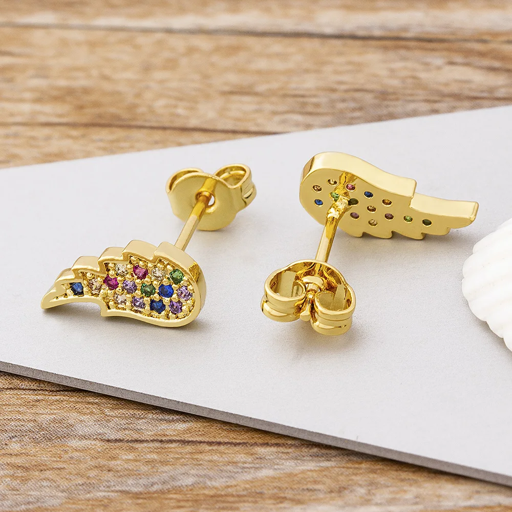 2021 новые модные романтичные Стразы ангельские крылья серьги гвоздики для женщин