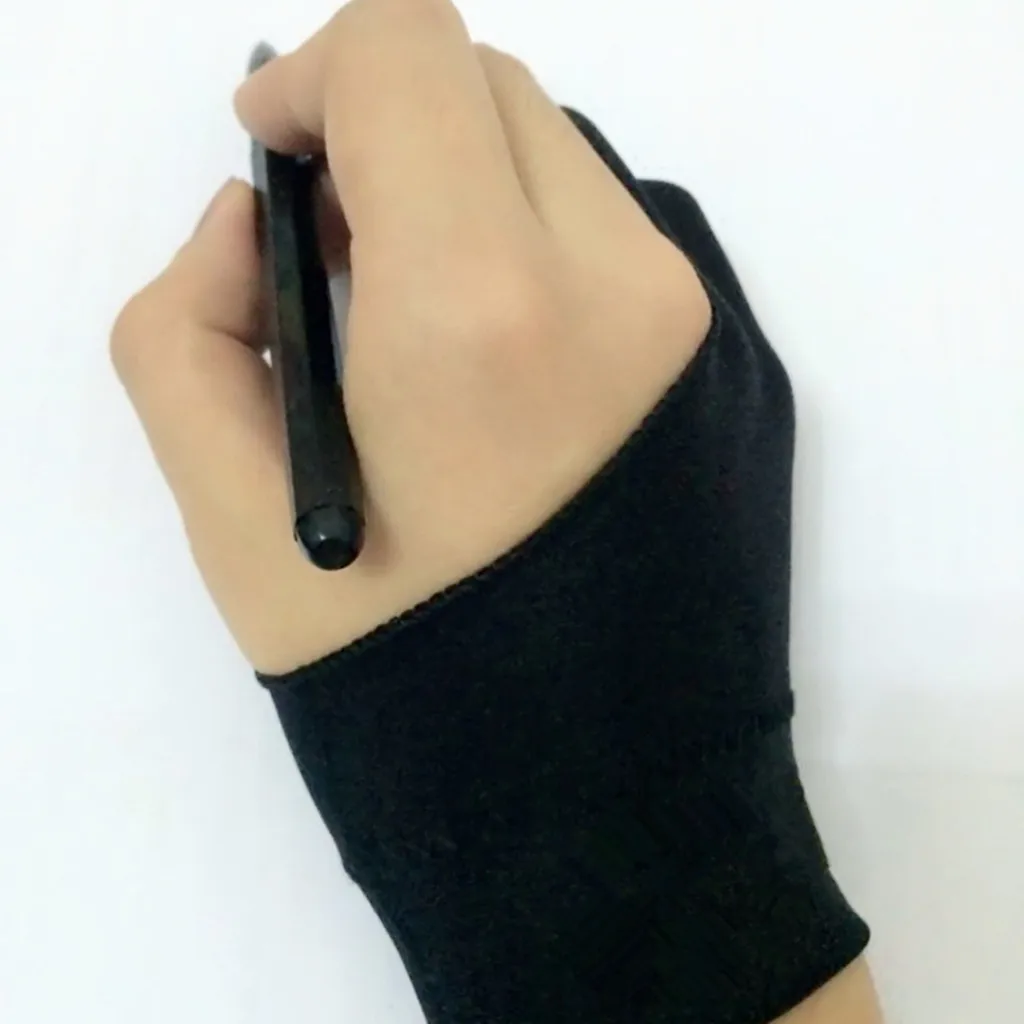 Черная перчатка с 2 пальцами для защиты от загрязнений как рисования правой так и