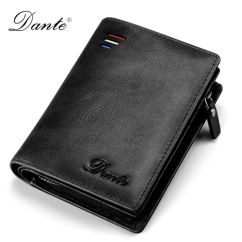 

Mini Short Men Wallet Business Genuine Leather Zipper Retro Multifunction Purse Black Cartera Hombre Men Card Package DA50QB