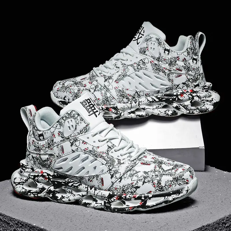 Из искусственной кожи Cushion беговые мужские белые кроссовки для мужчин Спортивная