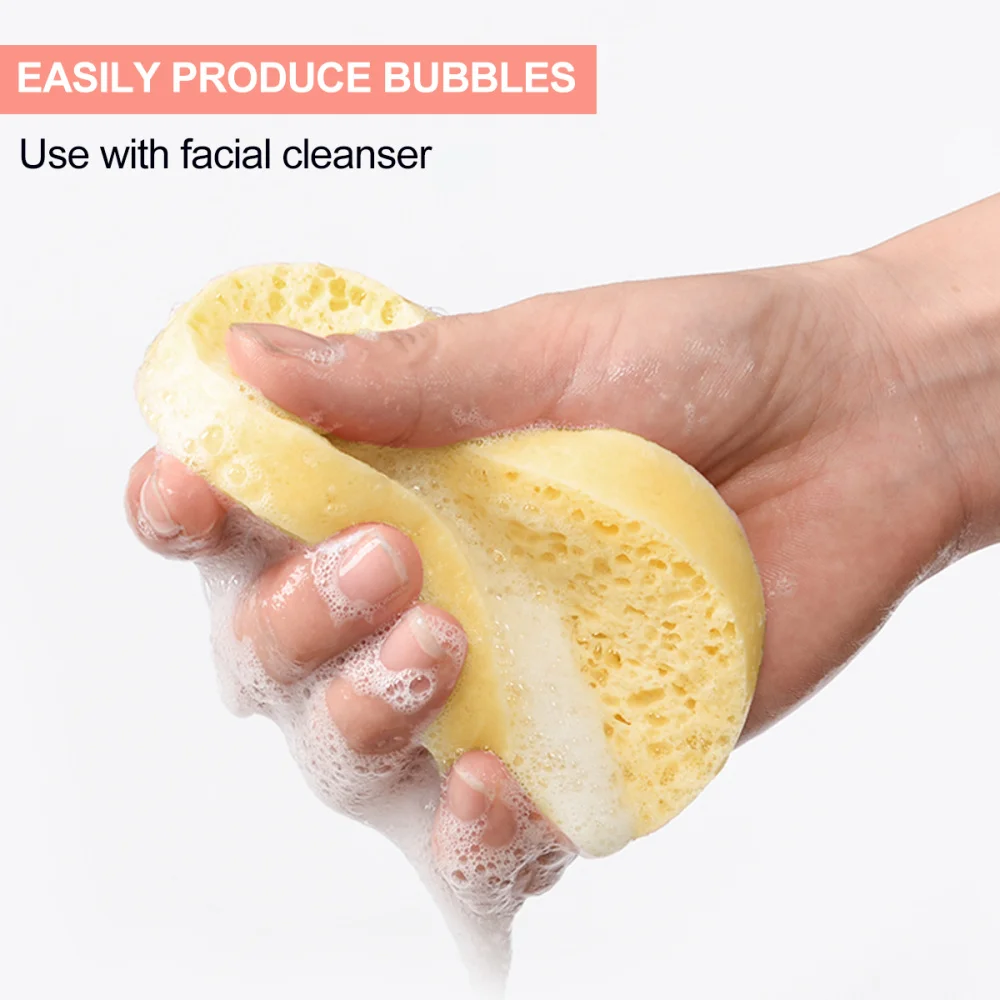 

50pcs Natural Wood Pulp Sponge Cellulose Compress Cosmetic Puff Facial Washing Sponge Face Care Cleansing Makeup Remover Tools(