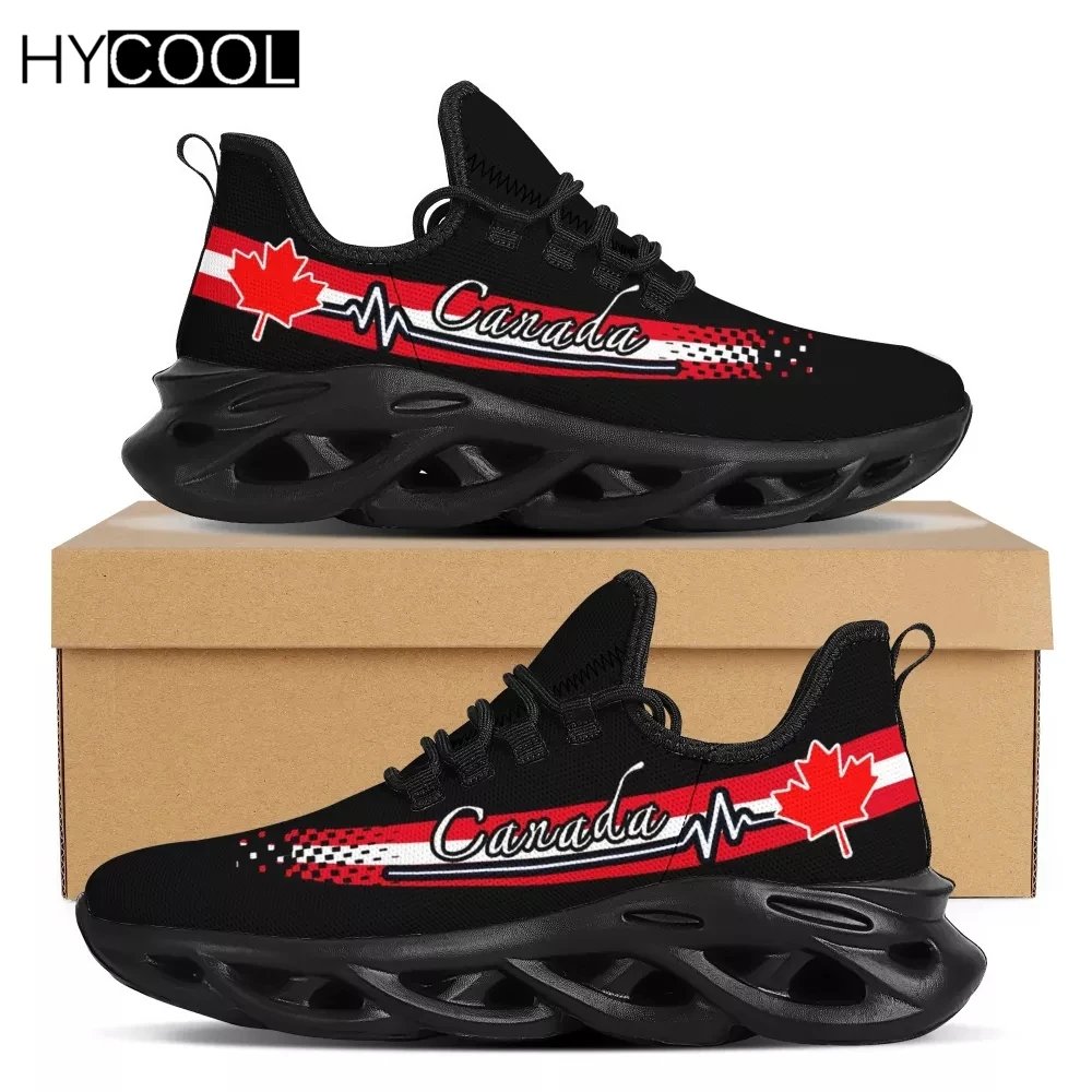 

HYCOOL новый тренд Для женщин Мужская Спортивная обувь для команды Канада Листья Флаг дизайн, легкая принтованная Мужская сетки воздуха кросс...