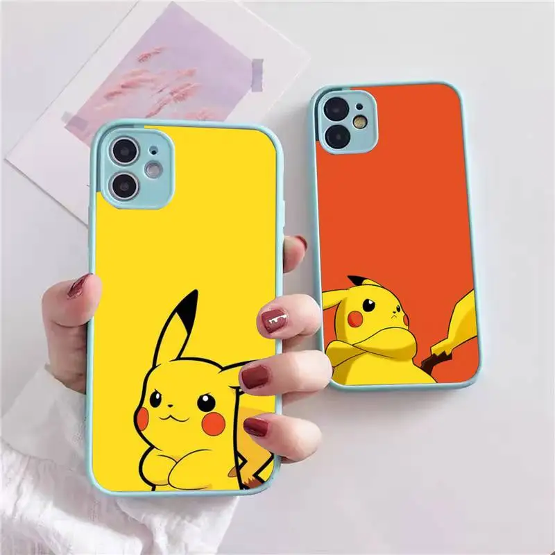 

Cute Anime Pokemones Phone Case For iphone 13 12 11 xr xs x 7 8 pro max Plain Soft TPU Silicone Clear Case Cover