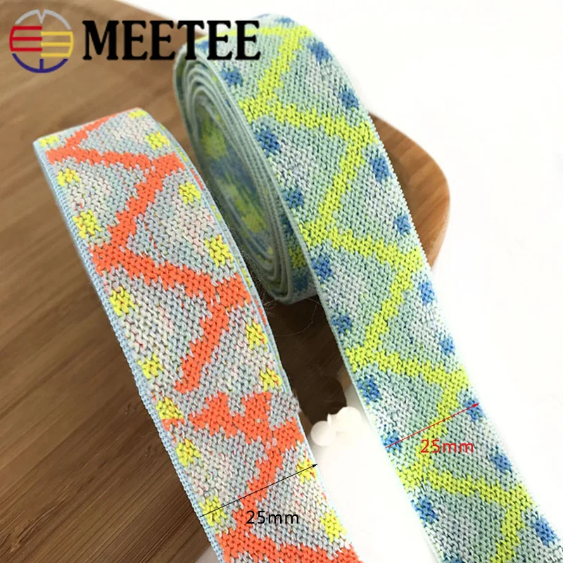 Meetee 3/10 м 2 5 см Толстая эластичная лента жаккардовое украшение резинка стрейч