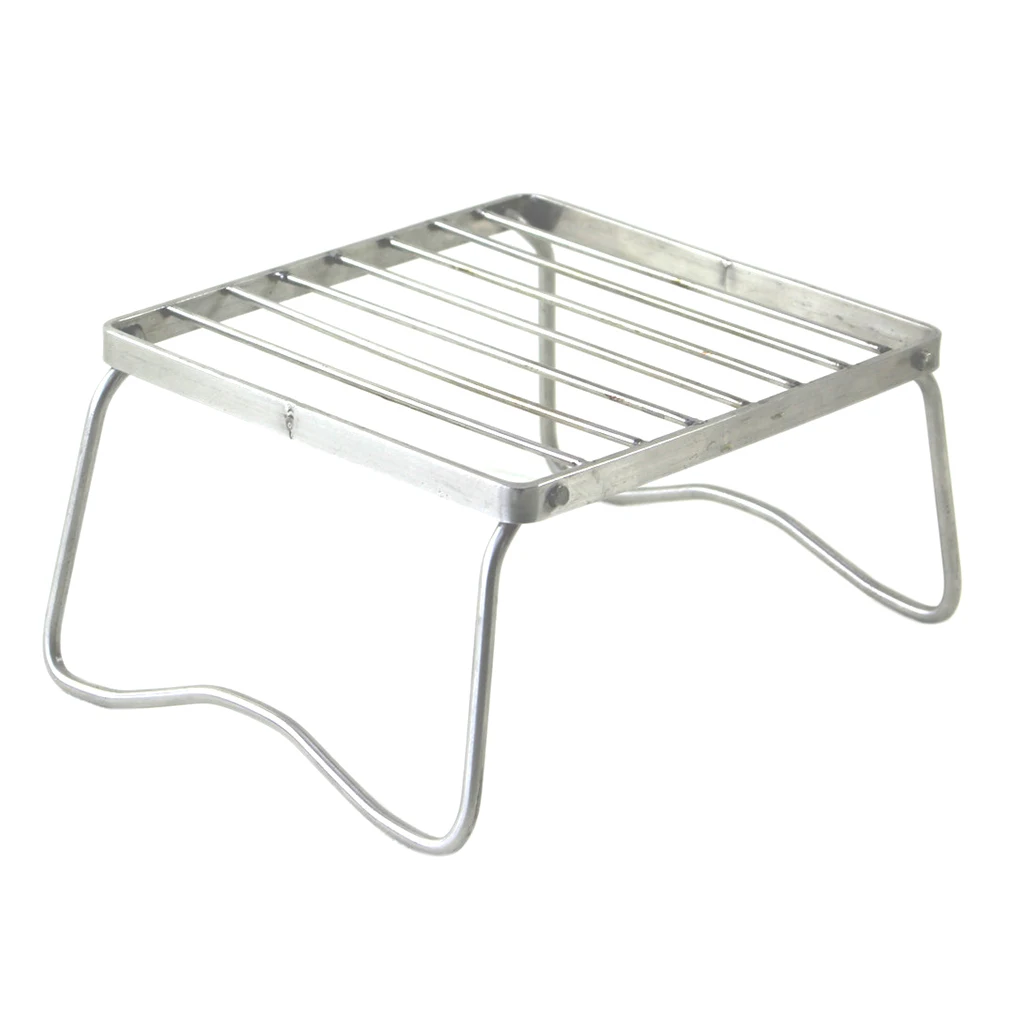 

MagiDeal Outdoor Stainless Steel Foldable Burning Stove Stand Rack Bracket Holder for Camping Hiking Picnic BBQ
