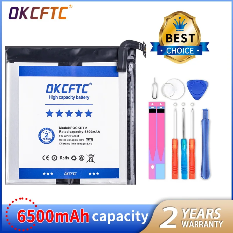 

OKCFTC battery for GPD Pocket2 Pocket 2 Handheld Gaming Laptop,GamePad tablet+toolkit 6500mAh