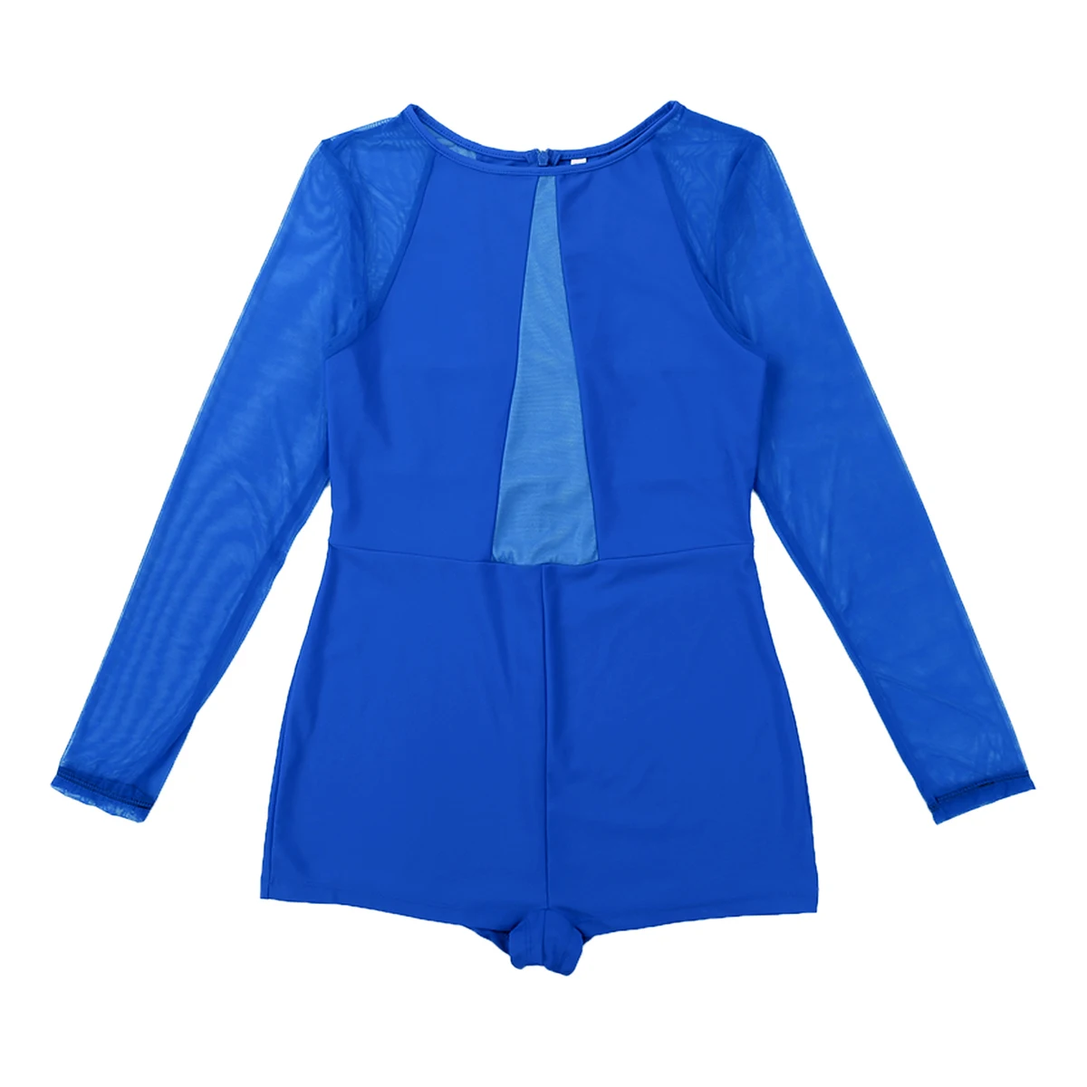 ChicTry Модный Круглый вырез сетка с длинным рукавом Цельный боди балетные