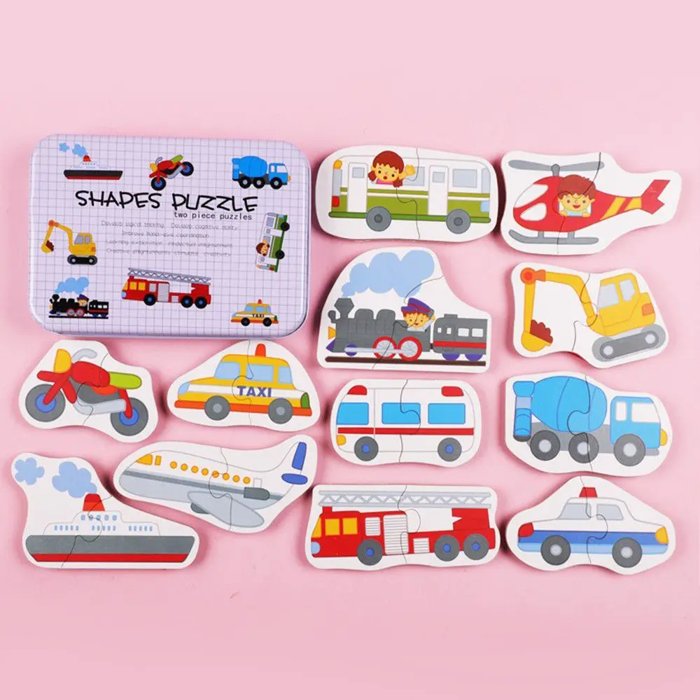 traffic model Wooden Toys Puzzle for Kids 3 years Animals/Vegetables/Fruits/Traffic Insects/Poultry Educational Kids Games Jigsaw - Цвет: traffic model