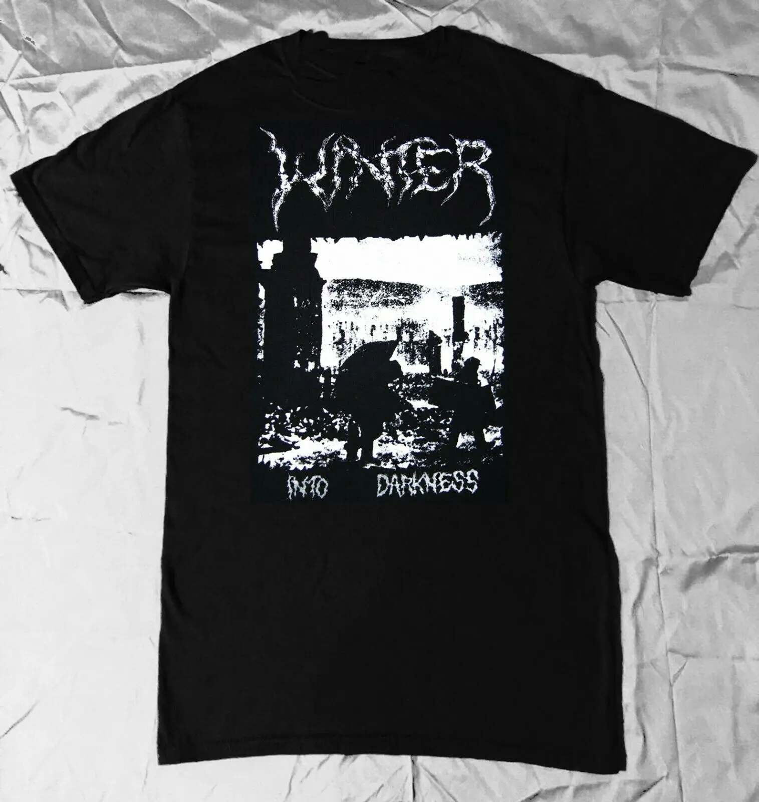 

Черная футболка для зимы в темноте Doom Death Metal Osdm