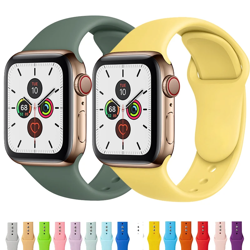 Strap For Apple Watch band 44mm 42mm 40mm 38mm Watchband Sport Silicone Bracelet Correa iWatch Serie 3 6 5 4 SE 7 45mm 41mm silicone strap for apple watch band 44mm 40mm 38mm 42mm breathable watchband correa bracelet iwatch serie 3 4 5 6 se 7 45mm 41mm