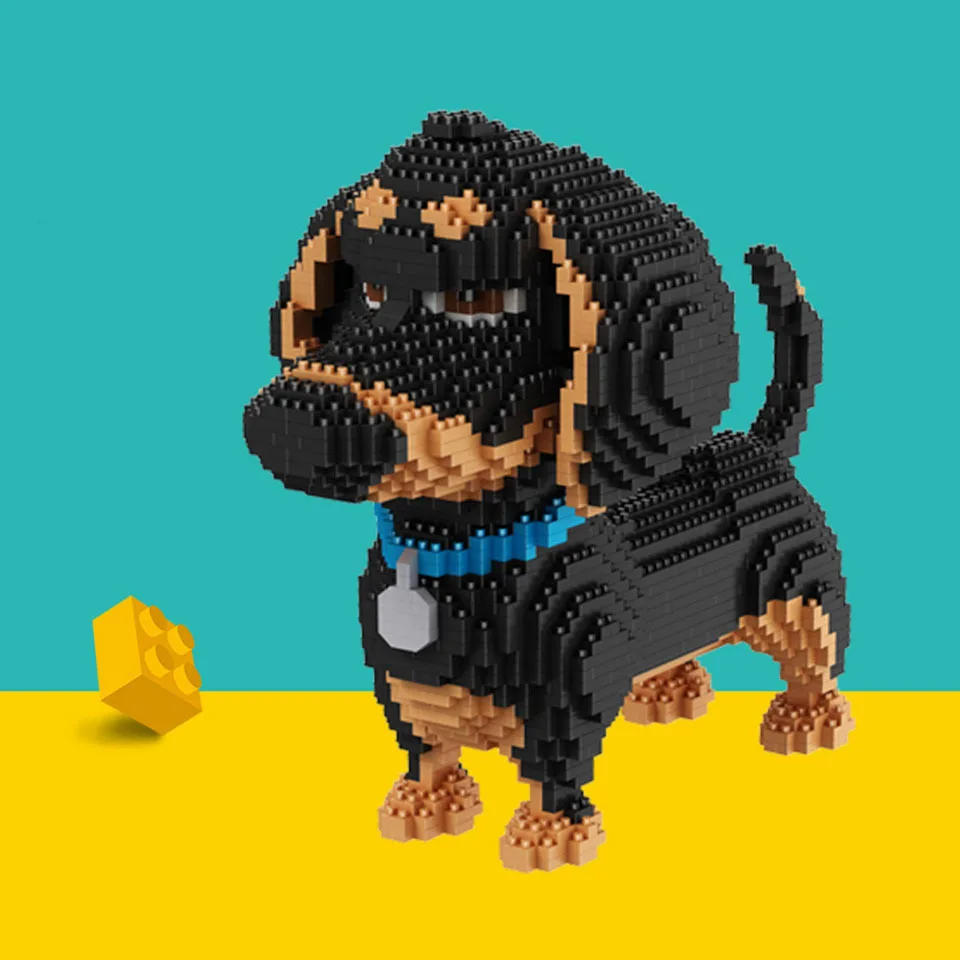 Bloques de construcci&oacute;n educativos para ni&ntilde;os, Mini modelo de ladrillo, juguete de part&iacute;culas peque&ntilde;as para mascotas, Husky perro, bloques de regalo para ni&ntilde;os, juguetes de ensamblaje, regalos-3