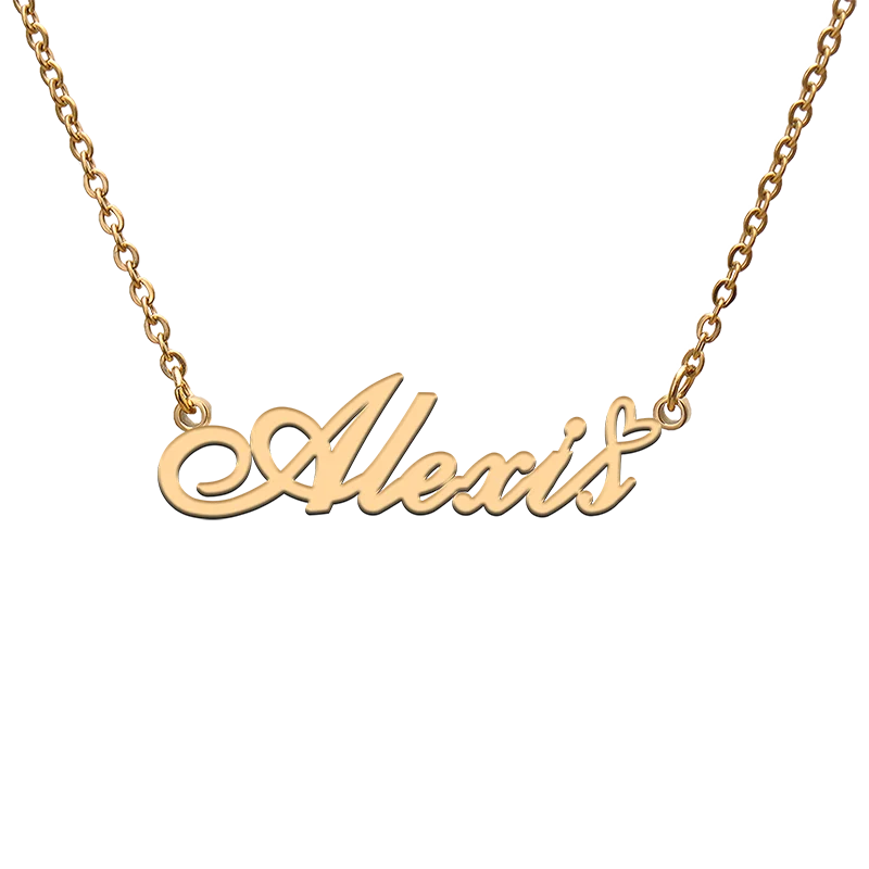 

Ожерелье с персонализированным персонажем «Бог с сердцем любви» с именем Алексиса для лучшего друга, ювелирные изделия в подарок