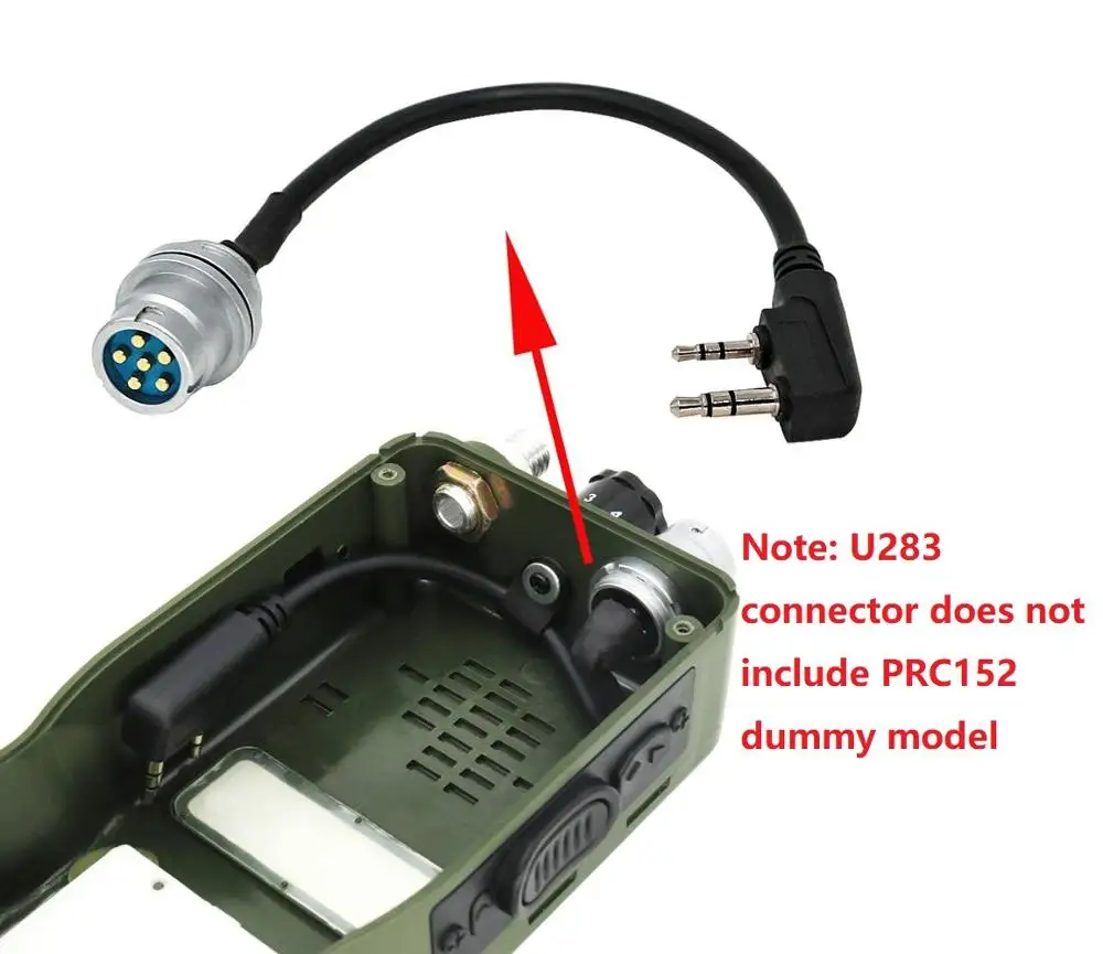 Tactical PRC PTT 6-pin PELTOE PTT Headphone Adapter and PRC/Intercom Cable U283 for AN/PRC 148152152A Virtual Box Dummy Model