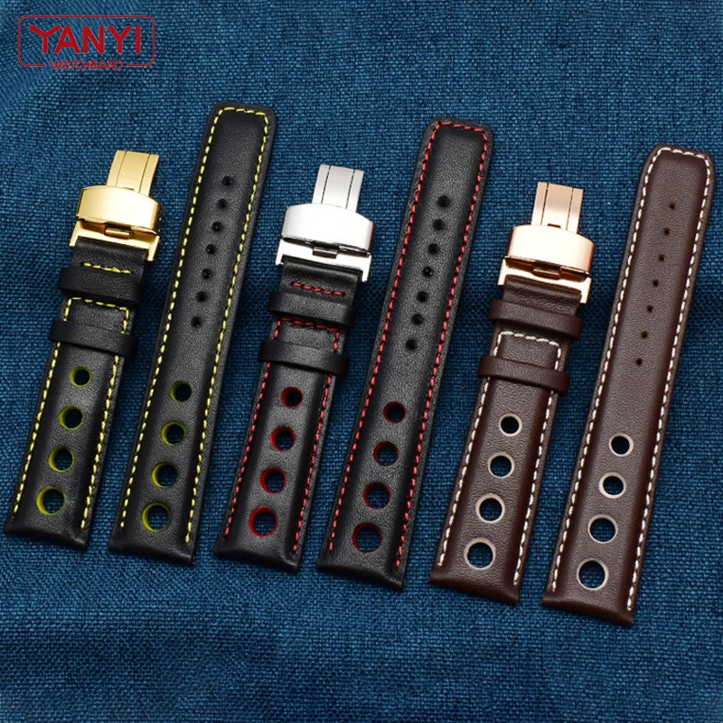 Genuine Leather bracelet For tissot Sports Racing Series PRS516 T91 1853 Top layer cowhide Watch band 20mm for chopin watchband