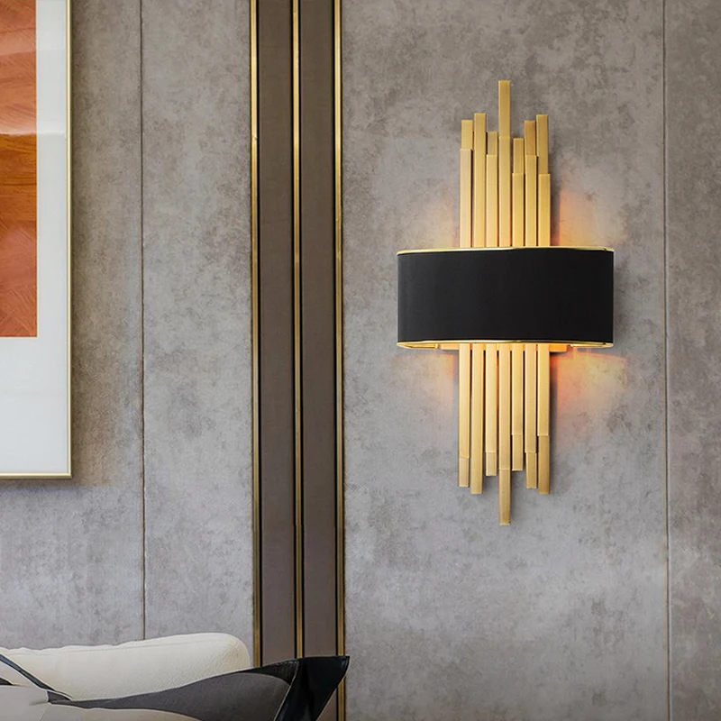 

Postmodern Living Room Sconce Decoration Wall Lamp Simple Gold Wall Light Nordic Bedroom Bedside Lamp Aisle Stair