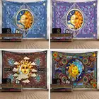 Гобелен с рисунком мандалы, солнца, Бога, украшение для спальни, 100% полиэстер, ретро, солнце, украшение для дома, настенный гобелен