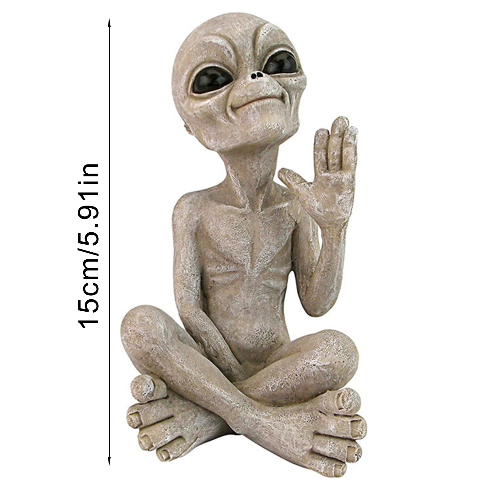 

Alien Ornaments Yoga decor home office living room Outdoor Garden Pendant Meditate Zen UFO dwarf Resin Statue yard Decoration