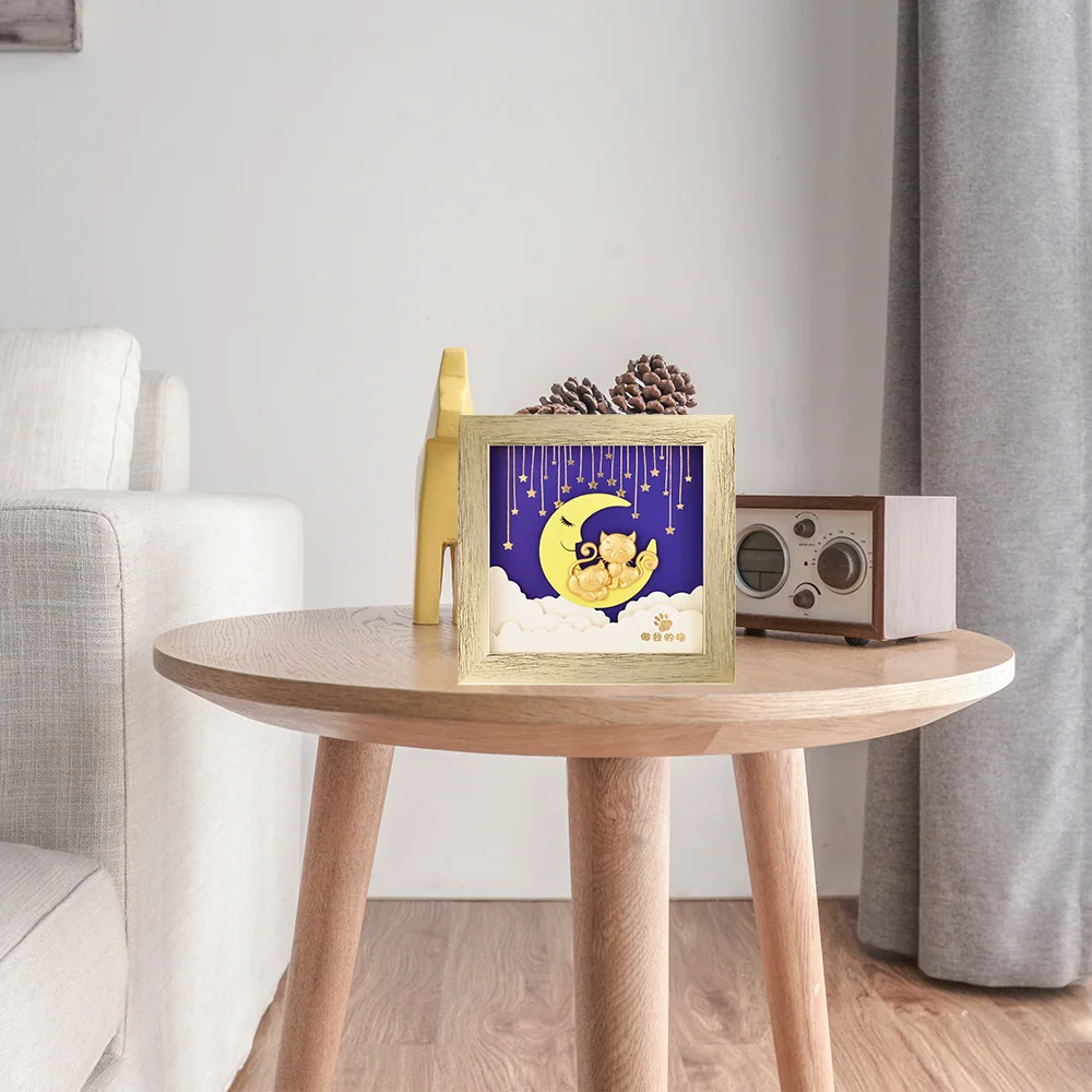 Картины с мультяшным котом теплый декор картина из 24-каратного золота листьями