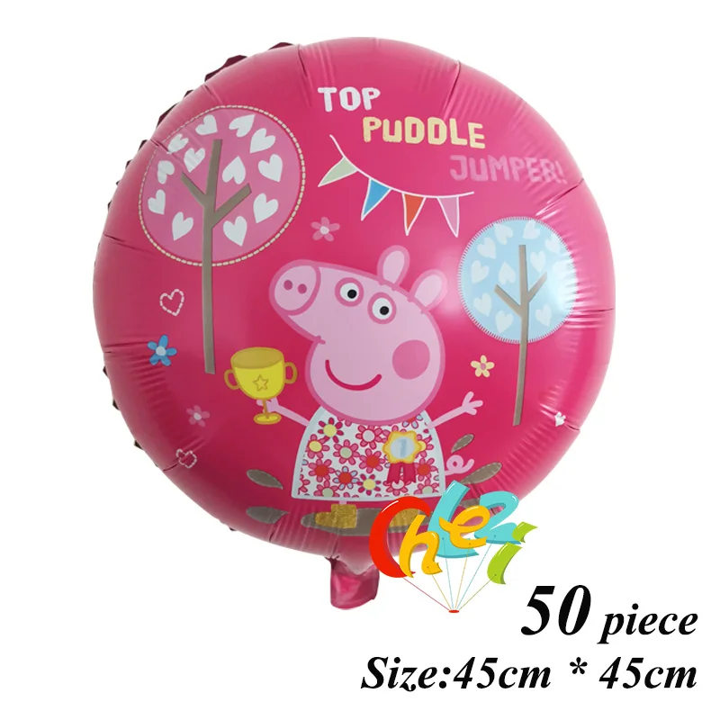 Style 2 50 шт. PEPPAPIG Джордж фольгированные шары ребенок с днем рождения вечерние украшения детский душ воздушные гелиевые балоны детские игрушки - Цвет: Style 2