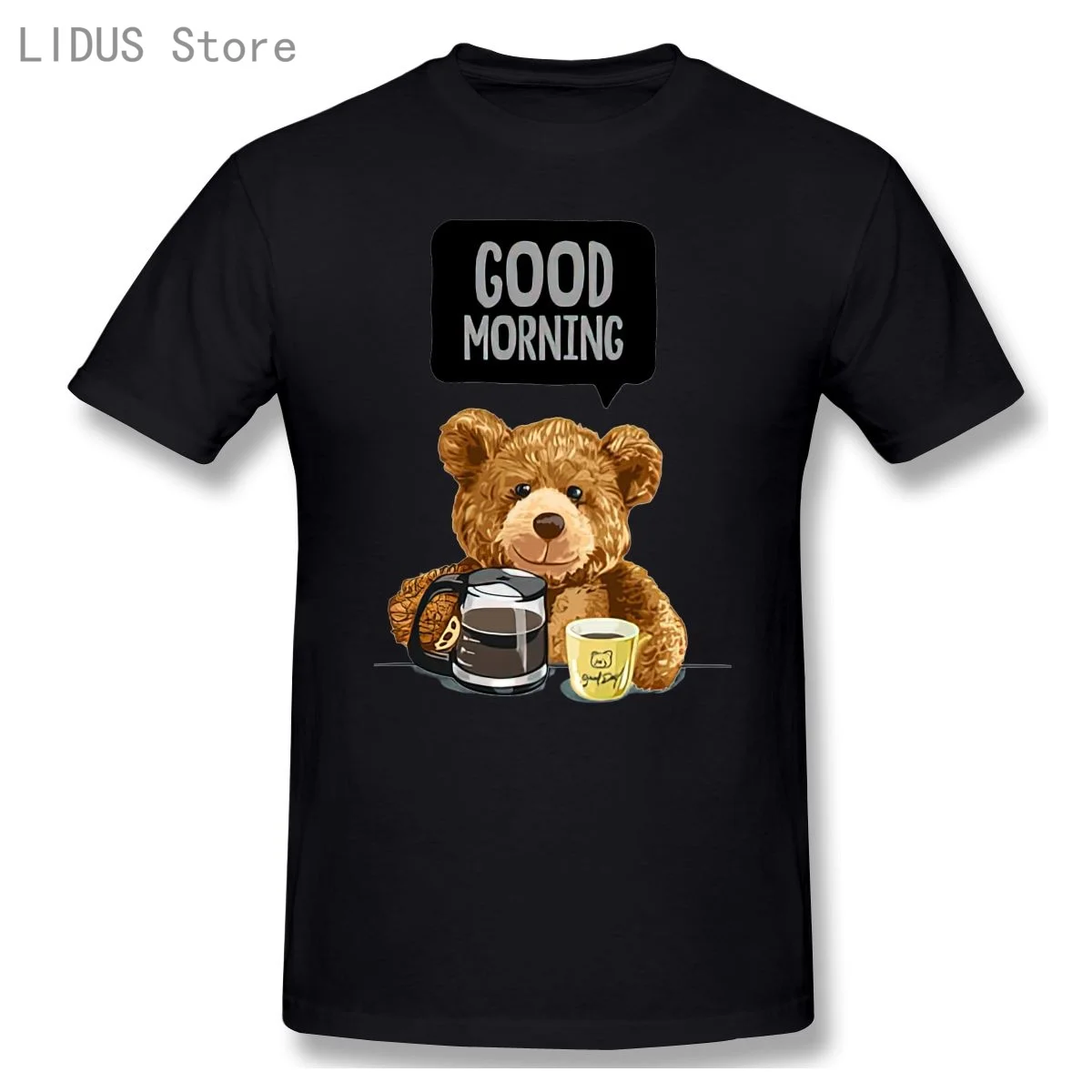 

Футболка с мишкой Тедди Good Morning Coffee, футболка в стиле Харадзюку, брендовая футболка