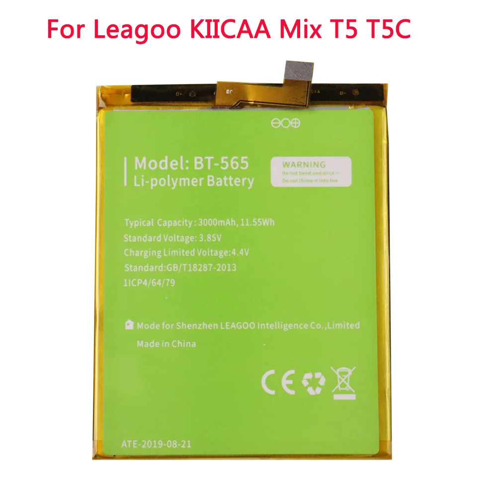 high quality original bt 565 bt 566 3000mah battery for leagoo kiicaa mix t5 t5c bt565 bt566 mobile smart phone parts batterie free global shipping