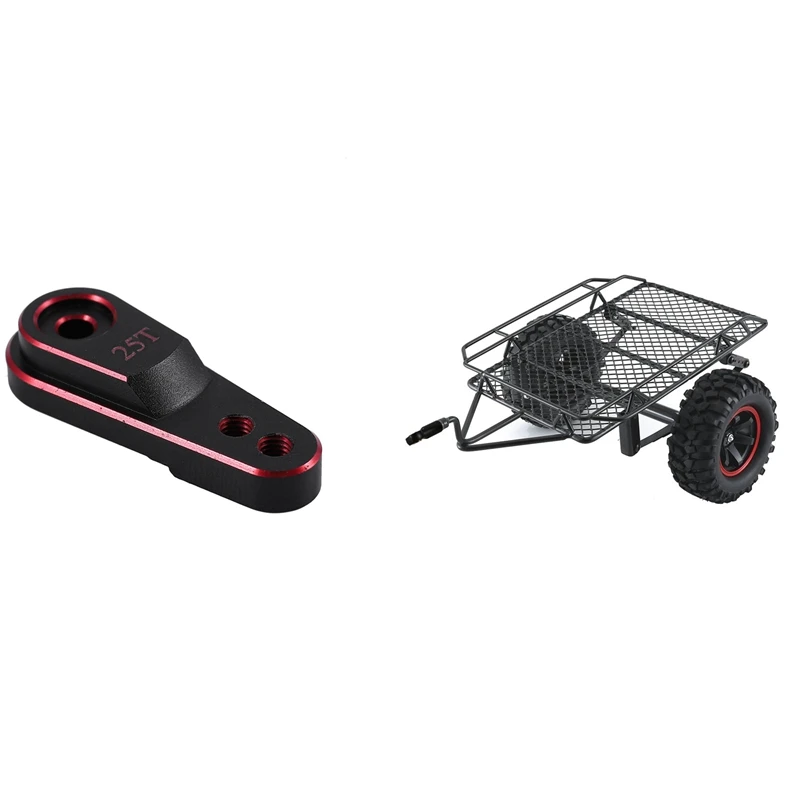 

Для TRX4 твердого алюминиевого сплава 25T M3 рулевая тяга сервоприцеп красный и металлический прицеп автомобильный грузовик для Traxxas TRX4 Axial