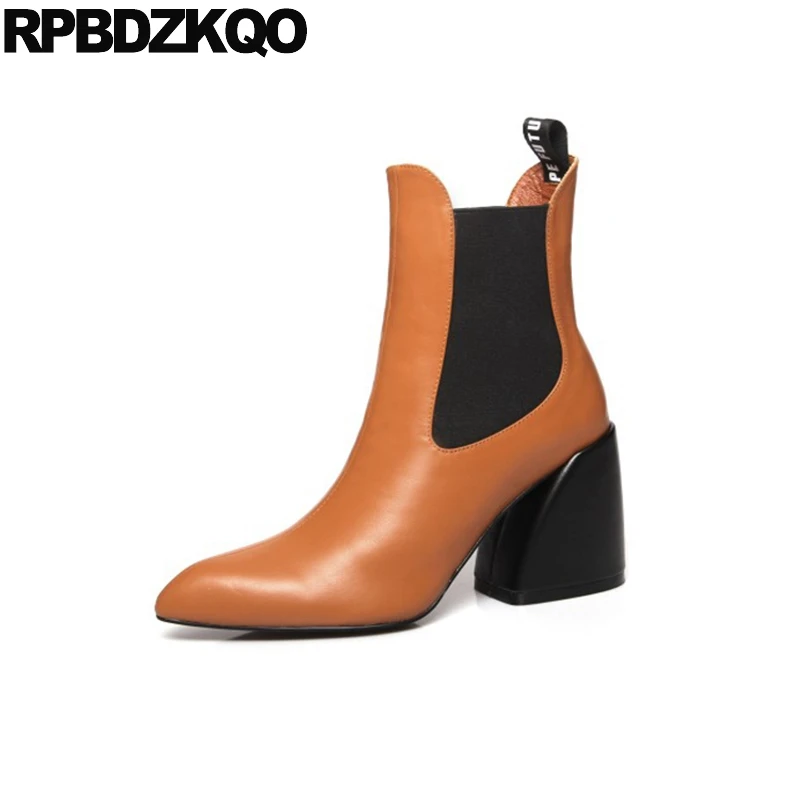 Ботинки Челси женские без шнуровки роскошные брендовые элегантные полусапожки