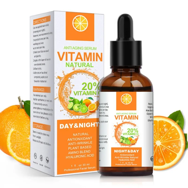 

30ml Vitamin C Whitening Face Serum Care Lighten Spots Brightening Fine Lines Facial Skin Essence