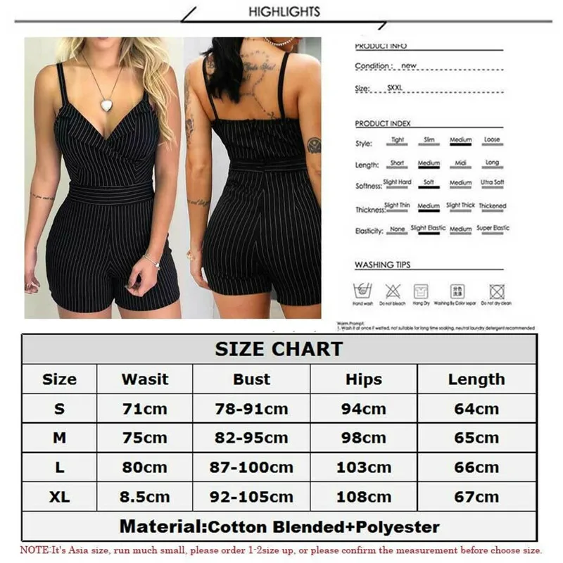 

Women Playsuit Vintage Striped Rompers Overalls 2019 Summer Short Jumpsuit Streetwear Ladies One Piece Slim arrival Clothing